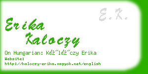 erika kaloczy business card